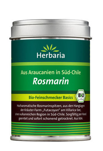 Rosmarin geschnitten - Bio Gewürz Herbaria 40g Dose